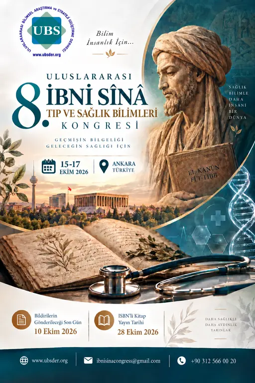 Uluslararası 8. İbni Sina Tıp ve Sağlık Bilimleri Kongresi Afişi