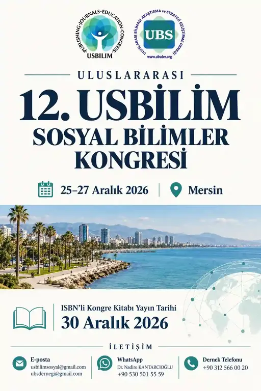 Uluslararası 12. USBİLİM Sosyal Bilimler Kongresi Afişi
